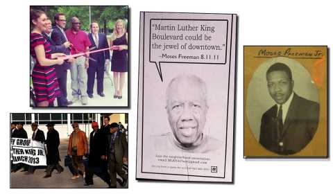 5 photos showing Chattanooga resident and advocate Moses Freeman