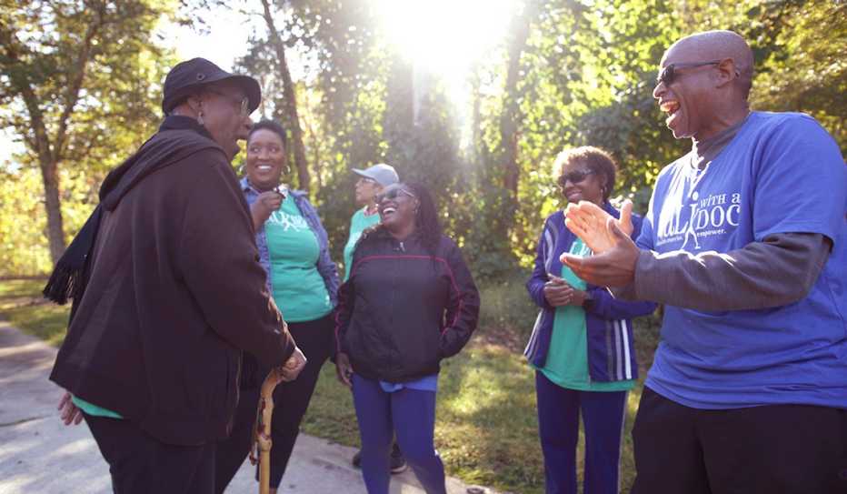 Six people gathered for a Walk with a Doc event Six people gathered for a Walk with a Doc event