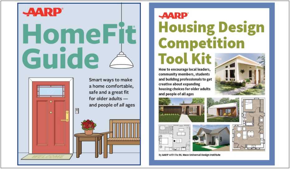 The covers of the the AARP HomeFit Guide and the AARP Housing Design Competition Tool Kit