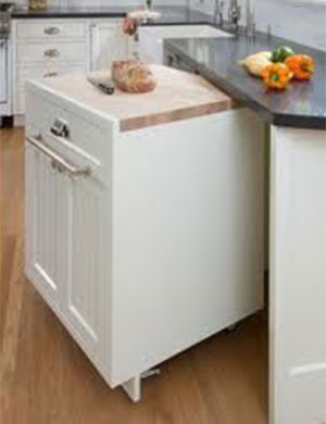 A portable kitchen cabinet.