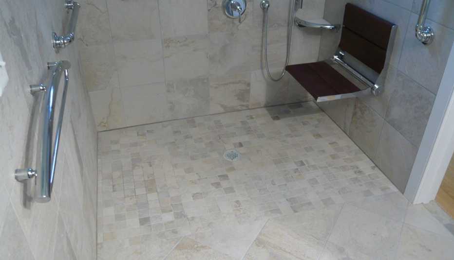 Curbless shower stall, Walk in Shower, ‘Aging Friendly’ Improvements for Most Every Home Remodeling Project