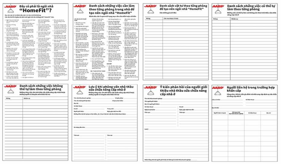 AARP Home Fit Vietnamese Worksheets AARP Home Fit Vietnamese Worksheets