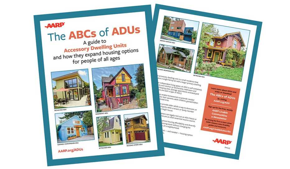 Front and back cover of The ABCs of ADUs Front and back cover of The ABCs of ADUs