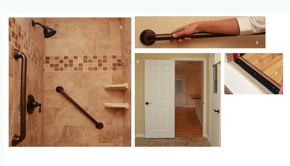 Safety features installed during the remodeling include bathroom grab bars, flat doorway thresholds and fully opening doors