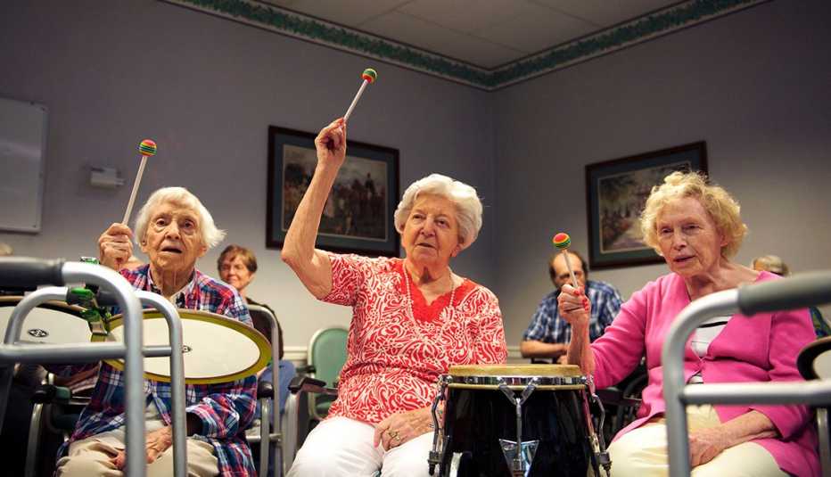 Drumming, Drum Circle, Elderly Women Play The Drums, Age Friendly Games, Livable Communities Drumming, Drum Circle, Elderly Women Play The Drums, Age Friendly Games, Livable Communities