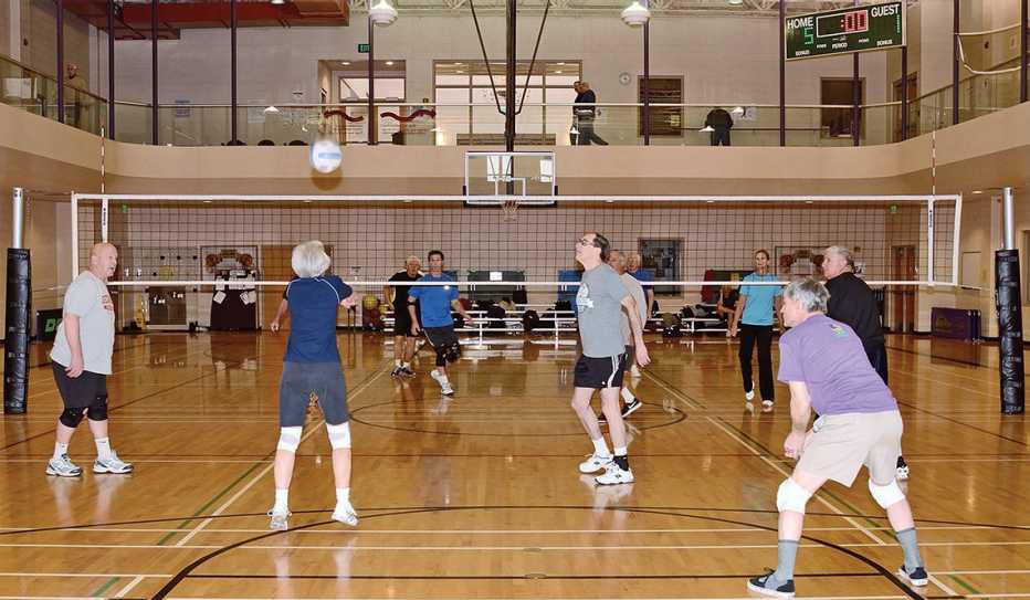 Volleyball at the Older Persons' Commission fitness center in Rochester, Minnesota Volleyball at the Older Persons' Commission fitness center in Rochester, Minnesota