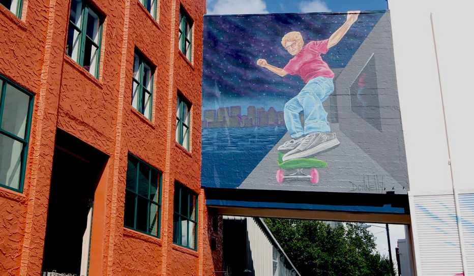 A mural of AARP Founder Ethel Percy Andrus 