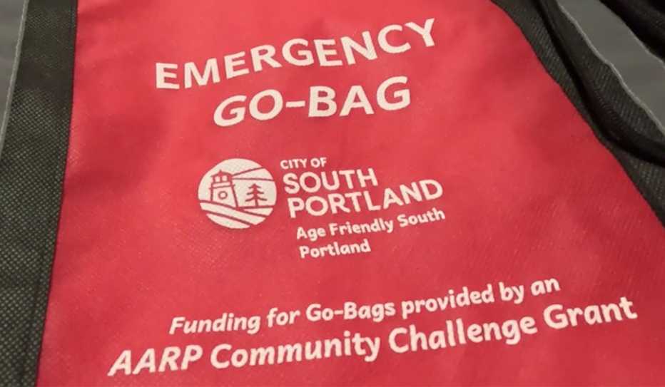 Volunteers with Age-Friendly South Portland helped fill and distribute emergency Go-Bags to the city’s older residents. 