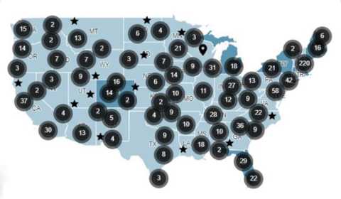 A screenshot of the AARP Livable Communities interactive map