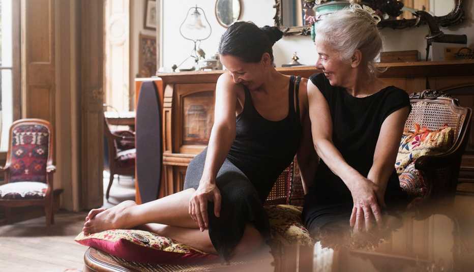 Senior and young woman, Old and Young Mixed Housing, AARP Livable Communities