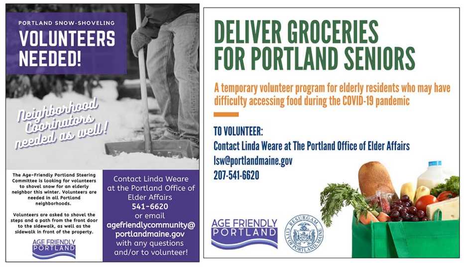 Ads seeking Age Friendly Portland volunteers