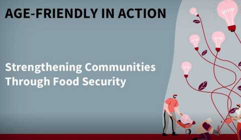 Title screen from the AARP video Strengthening Communities Through Food Security