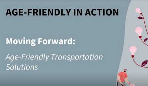 Title screen from the AARP video Moving Forward: Age-Friendly Transportation Solutions