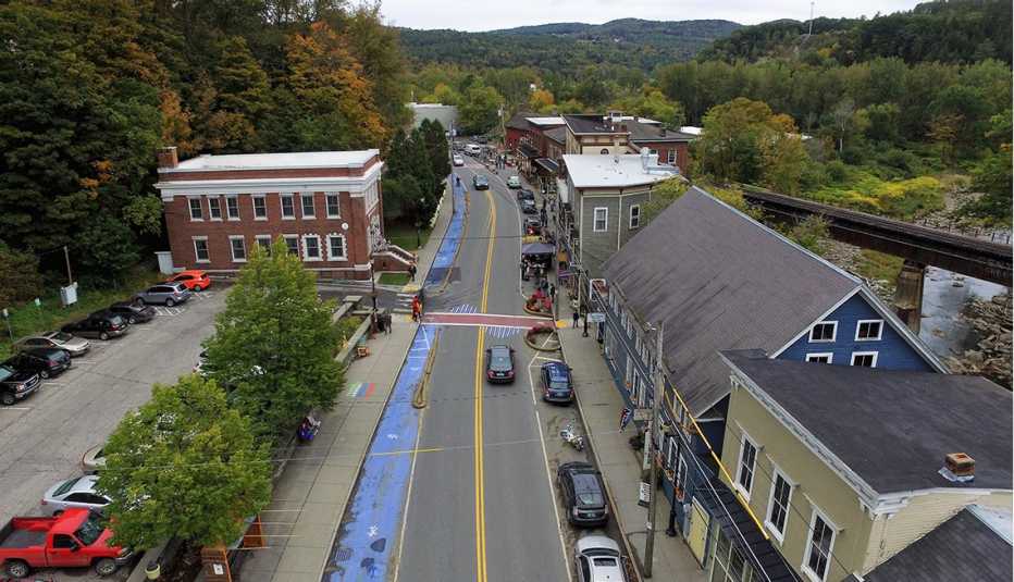 Main Street Bethel as seen from above. Main Street Bethel as seen from above.