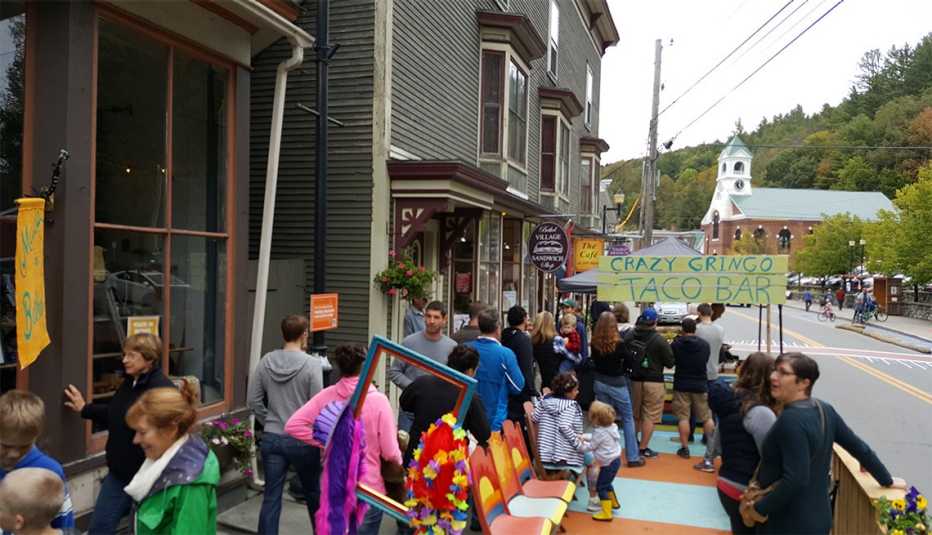 The Crazy Gringo Taco Bar was open for business in the Bethel Better Block parklet