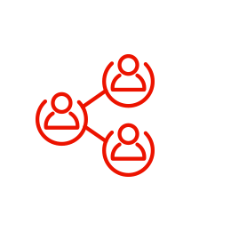 Icon representing connected people