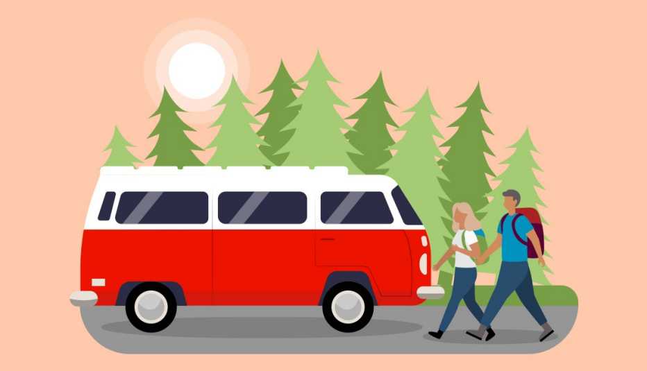 Car with hikers