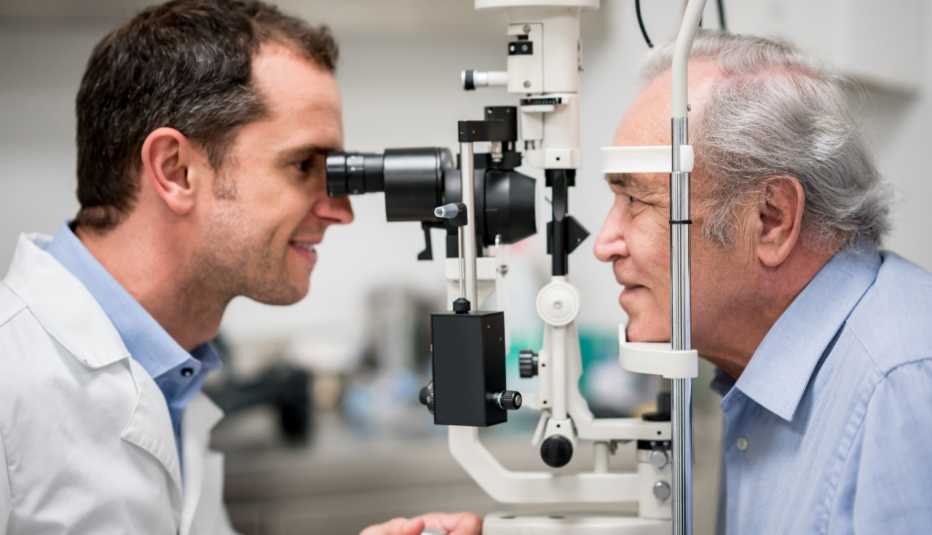 man getting an eye exam