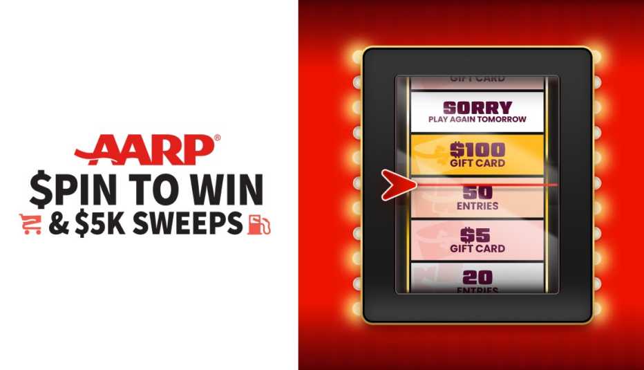 image for the Spin to Win and $5K Sweepstakes showing the Instant Win prize wheel