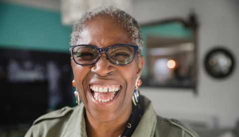 Black woman laughting Black woman laughting