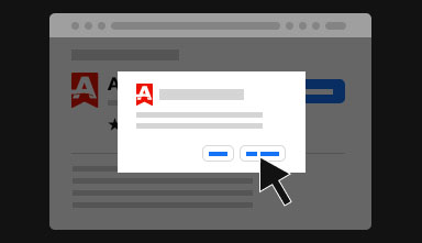 Step 2: Grant Your Permission computer screen showing black arrow clicking on blue buttons of a pop-up screen