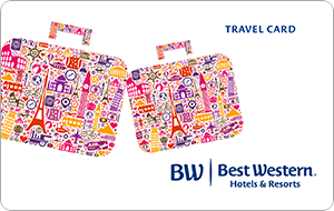 Redeem Your Points for a $500 Best Western Gift Card image of a digital best western hotels gift card
