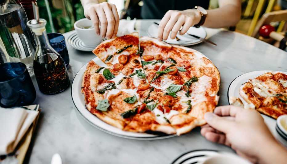 Brick oven pizza from a local restaurant