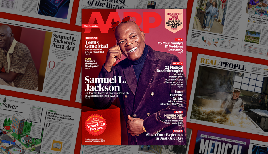 issue of aarp the magazine with samuel l. jackson on the front cover 
