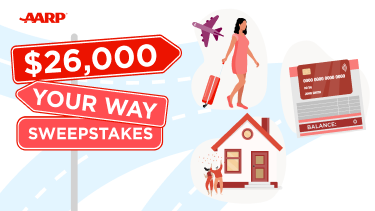 illustration of a woman winning a sweepstakes to spend on anything she wants