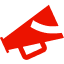 red mega phone icon