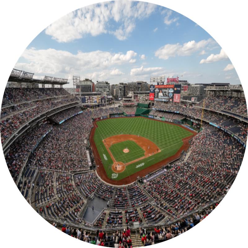 bird's eye view of the nationals park stadium