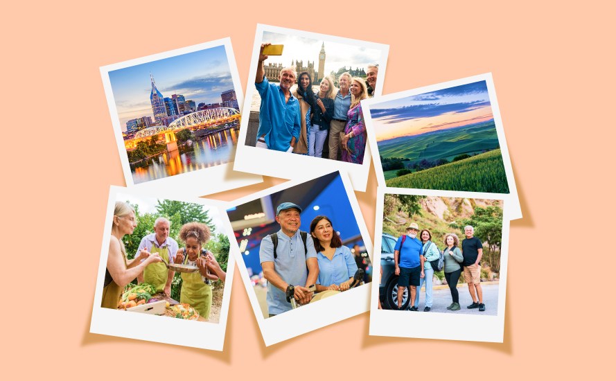 collage of photos of people enjoying their travels