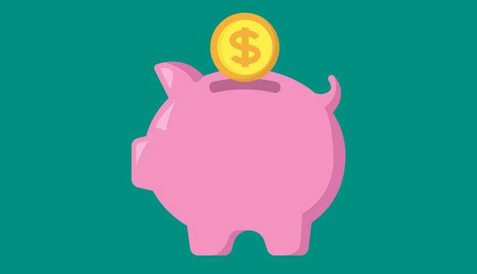 a piggy bank with a gold coin