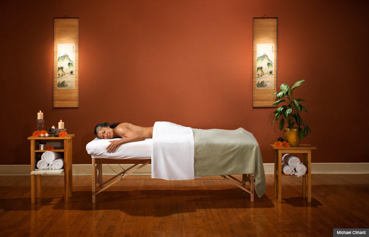 Woman receiving a massage Woman receiving a massage