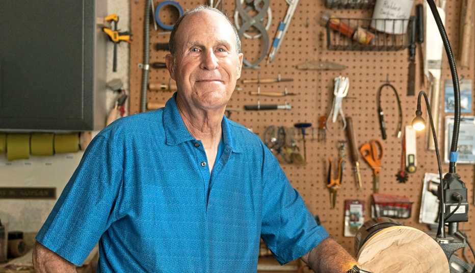 Terry Koplan, 69, photographed in his home