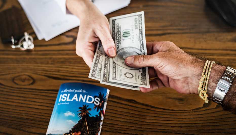 extra payment of cash while checking into a hotel