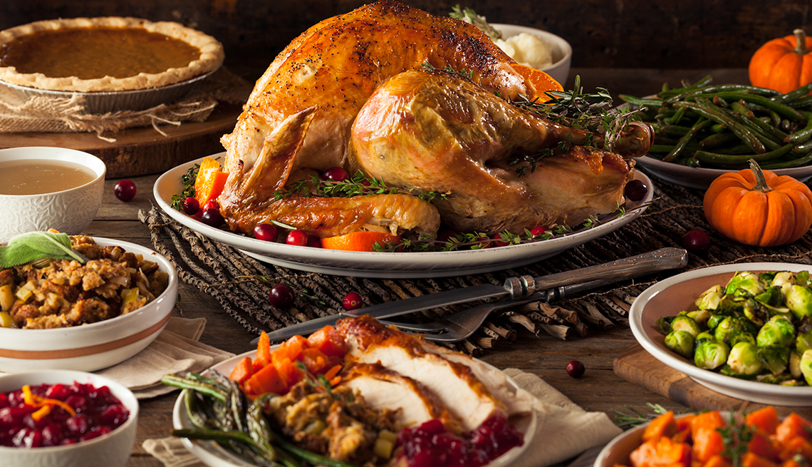 thanksgiving dinner on a table