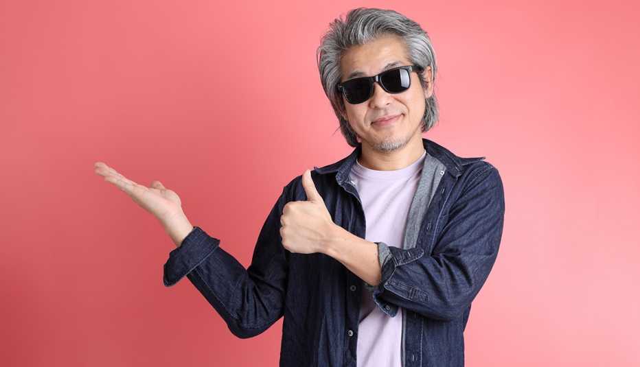 man giving thumbs up sign
