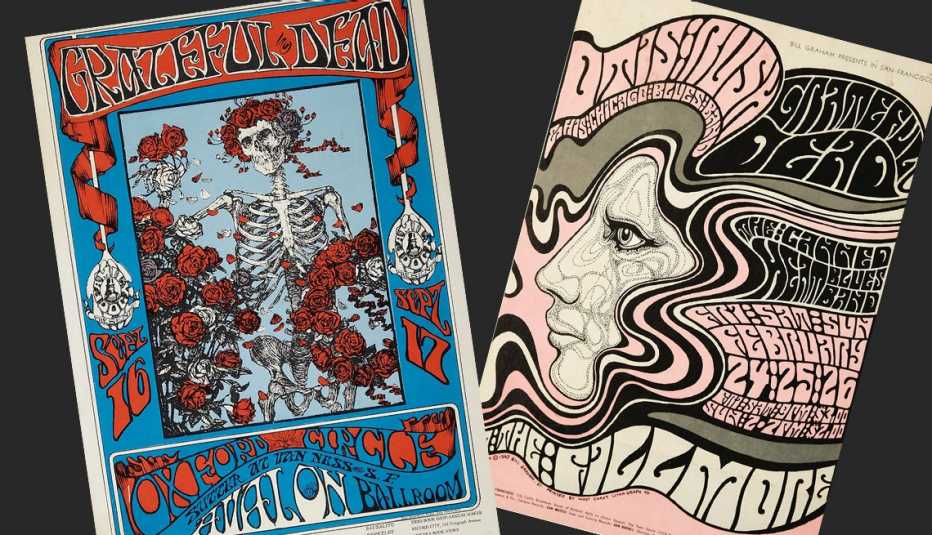 Two 1960's Grateful Dead vintage rock posters