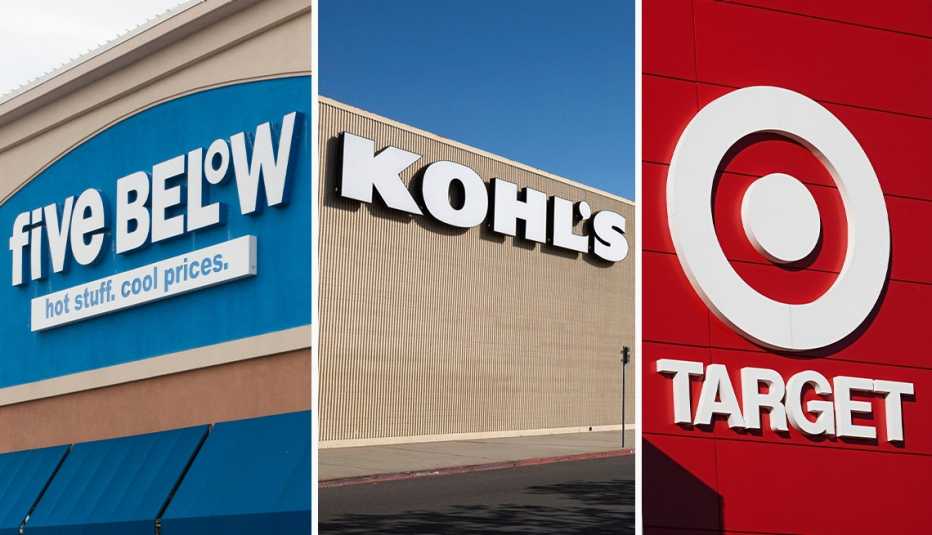 logo signs for five below kohls and target