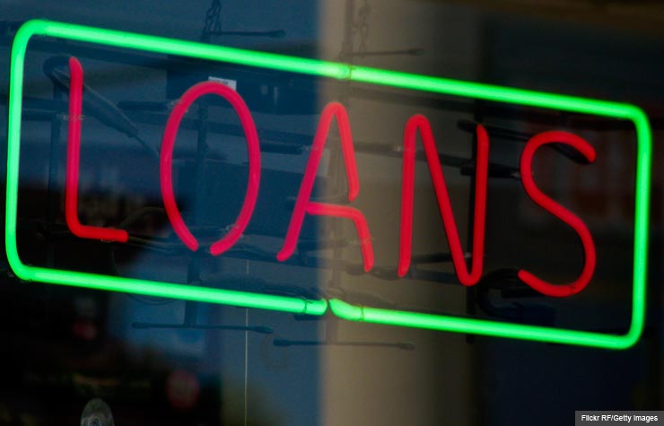 Neon loans sign, Payday loans are bad to co-sign