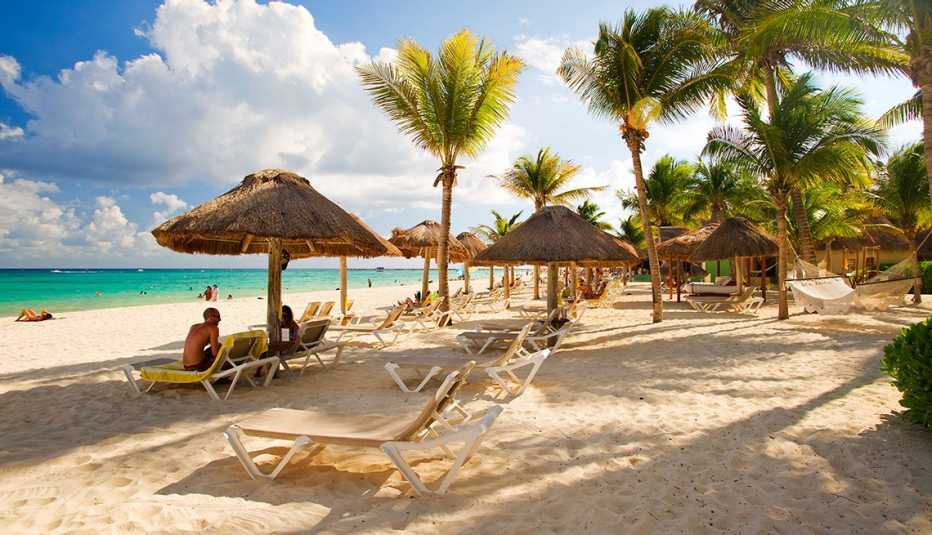 The beach at Mahekal Resort in Playa del Carmen