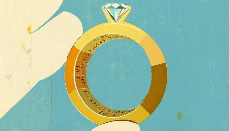 Person holding a ring, the second marriage delemma 
