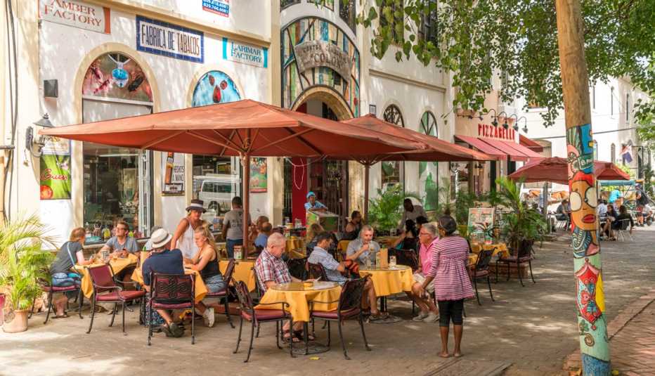 a sidewalk cafe in the dominican republic