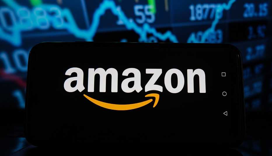 Amazon logo on phone