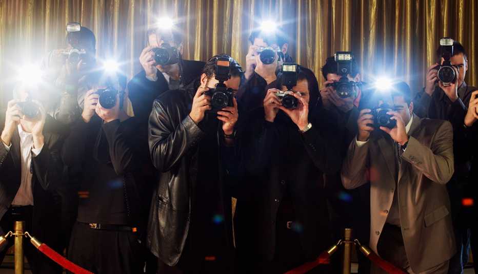 Press taking photos