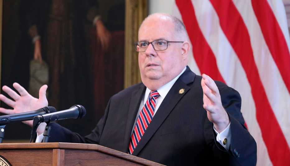 Governor Larry Hogan at podium