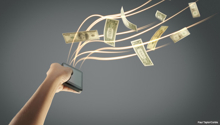 Hand Holding Smartphone with Money Flowing - Tips For Selling Online