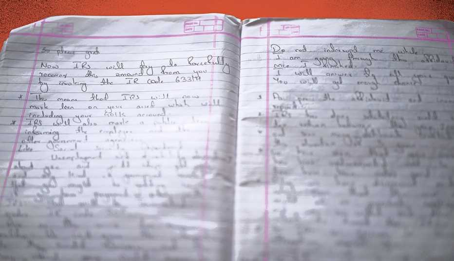 training notes kept by a fraudster training notes kept by a fraudster