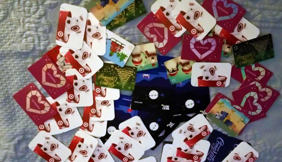 pile of gift cards from various retail stores pile of gift cards from various retail stores